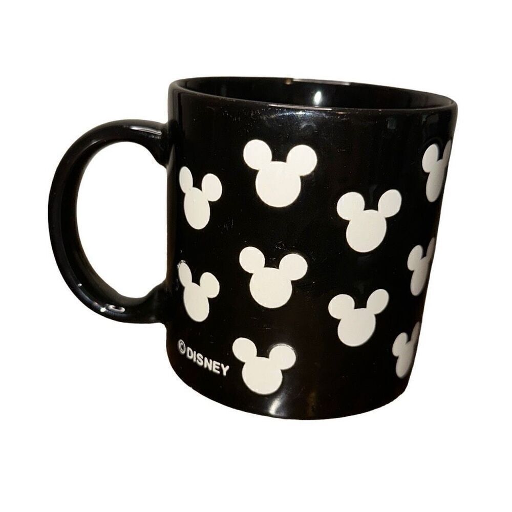 Disney Mickey Mouse Black & White Silhouette Coffee Mug ears magic collectible